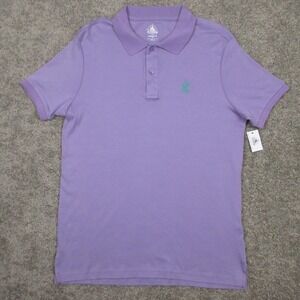 Disney Parks Shirt Mens Medium Purple Solid Modern Fit Embroidered Mickey Mouse